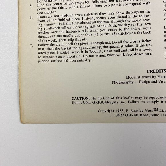 P Buckley Moss Adam and Amy Cross Stitch Pattern Chart 104 VTG 1983 Leaflet Farm - Picture 5 of 9